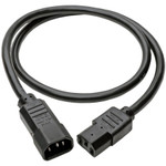 Tripp Lite Heavy-Duty PDU Power Cord C13 to C14 15A 250V 14 AWG 3 ft. (0.91 m) Black