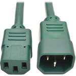 Tripp Lite Heavy-Duty PDU Power Cord C13 to C14 15A 250V 14 AWG 3 ft. (0.91 m) Green