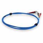 AddOn ADD-ST-ST-3M6MMFP-BE 3m ST (Male) to ST (Male) Blue OM1 Duplex Plenum-Rated Fiber Patch Cable