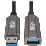 Tripp Lite U330F-50M-G1 USB 3.2 Gen 1 CL3-Rated Fiber Active Optical Cable (AOC) Extension/Repeater A M/F Black 50 m (164 ft.)