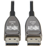 Tripp Lite P580F3-15M-8K6 DisplayPort Active Optical Cable (AOC), 8K 60 Hz (M/M), CL3 Rated, Latching Connectors, Black, 15 m (49 ft.)