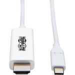 Tripp Lite U444-003-H4K6WE USB-C to HDMI Adapter Cable (M/M) 4K 60 Hz 4:4:4 Thunderbolt 3 Compatible White 3 ft. (0.9 m)