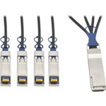 Tripp Lite N281-03M-BK QSFP+ to 10 GbE SFP+ Passive DAC Breakout Cable (M/M) QSFP+ to (x4) SFP+ Compatible to QSFP-4SFP10G-CU3M 3M (9.84 ft.)