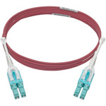 Tripp Lite N821-02M-MG-T 10G Duplex Multimode 50/125 OM4 LSZH Fiber Optic Cable (LC/LC) Push/Pull Tabs Magenta 2 m