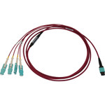 Tripp Lite N845-02M-4S-MG 40/100/400G Multimode 50/125 OM4 Breakout Fiber Optic Cable (12F MTP/MPO-PC to 4x Duplex SN-PC F/M), LSZH, Magenta, 2 m (6.6 ft.)