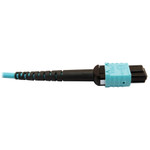 Tripp Lite N846D-03M-24CAQ 400G Multimode 50/125 OM4 Plenum Fiber Optic Breakout Cable 24F MTP/MPO-PC to (x4) LC Duplex (F/M) Aqua 3 m