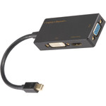 SIIG LB-CD0014-S1 Mini DisplayPort to 4K HDMI/DVI/VGA 3-in-1 Adapter