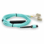 AddOn MTP-4LC-M10M-AO 10m Networks MTP-4LC-M10M Compatible MPO (Female) to 8xLC (Male) 8-Strand Aqua OM3 Fiber Fanout Cable