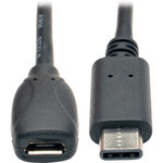 Tripp Lite U040-06N-MIC-F 6 Inch USB 2.0 Hi-Speed Adapter Cable USB Type-C USB-C to USB Micro-B M/F
