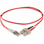 AddOn ADD-SC-LC-6M5OM3P-RD 6m LC (Male) to SC (Male) Red OM3 Duplex Plenum-Rated Fiber Patch Cable