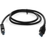 AddOn USB3EXTAA1M 1m USB 3.0 (A) Male to Female Black Cable