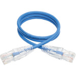 Tripp Lite N201-S02-BL Cat6 Gigabit Snagless Slim UTP Ethernet Cable (RJ45 M/M) PoE Blue 2 ft. (0.61 m)
