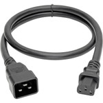 Tripp Lite C20 to C13 Power Cord for Computer Heavy-Duty 15A 100-250V 14 AWG 3 ft. (0.91 m) Black
