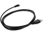 AddOn USB2MICROUSBRT6 6ft USB 2.0 (A) Male to Micro-USB 2.0 (B) Right-Angle Male Black Cable