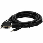 AddOn VGAMM15A 15ft VGA Male to VGA Male Black Cable Which Includes 3.5mm Audio Port For Resolution Up to 1920x1200 (WUXGA)