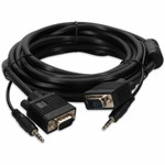 AddOn VGAMM15A 15ft VGA Male to VGA Male Black Cable Which Includes 3.5mm Audio Port For Resolution Up to 1920x1200 (WUXGA)