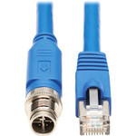 Tripp Lite NM12-6A2-02M-BL M12 X-Cat6a 10G F/UTP CMR-LP Shielded Ethernet Cable (M12 M/RJ45 M) IP68 PoE Blue 2 m (6.6 ft.)