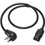 Tripp Lite Desktop Computer AC Power Cord Right-Angle NEMA 5-15P to C13 10A 125V 18 AWG 3 ft. (0.91 m) Black