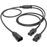 Tripp Lite C14 Male to C13 Female Splitter PDU Style C14 to 2x C13 10A 250V 18 AWG 6 ft. (1.83 m) Black