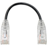 Tripp Lite N201-S6N-BK Cat6 Gigabit Snagless Slim UTP Ethernet Cable (RJ45 M/M) PoE Black 6-in. (15.24 cm)