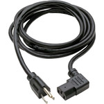 Tripp Lite Computer Power Cord NEMA 5-15P to Right-Angle C13 10A 125V 18 AWG 10 ft. (3.05 m) Black