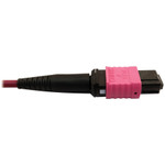 Tripp Lite N846D-01M-16BMG 400G Multimode 50/125 OM4 Plenum Fiber Optic Cable 16F MTP/MPO-APC to MTP/MPO-UPC (F/F) Magenta 1 m