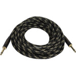 Monoprice 601435 35ft. Cloth Series 1/4 inch T/S Male 20AWG Instrument Cable - Black & Gold