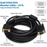 Tripp Lite P502-025 25ft SVGA / VGA Coax Monitor Cable with RGB High Resolution HD15 M/M 25'