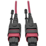 Tripp Lite N845-03M-12-MG 100G MTP/MPO Multimode OM4 Plenum-Rated Fiber Optic Cable (F/F), 12 Fiber, 40/100GBASE-SR4, Push/Pull Tabs, Magenta, 3 m