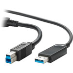 Vaddio 4401005065 66ft USB 3.2 B to USB A Cable - USB 3.2 Gen 2 to USB A - Active Optical Cable - Plenum Rated - Black