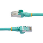 StarTech NLAQ-10F-CAT6A-PATCH 10ft CAT6a Ethernet Cable, Aqua Low Smoke Zero Halogen (LSZH) 10 GbE 100W PoE S/FTP Snagless RJ-45 Network Patch Cord