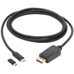 Tripp Lite U444-006-DP-BD USB-C to DisplayPort Bi-Directional Active Adapter Cable (M/M) 4K 60 Hz HDR Locking DP Connector 6 ft. (1.8 m)