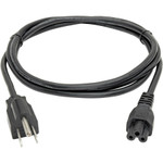 Tripp Lite 3-Slot Power Cord NEMA 5-15P to C5 Laptop/Notebook 7A 125V 18 AWG 6 ft. (1.8 m) Black