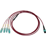Tripp Lite N845-03M-4S-MG 40/100/400G Multimode 50/125 OM4 Breakout Fiber Optic Cable (12F MTP/MPO-PC to 4x Duplex SN-PC F/M), LSZH, Magenta, 3 m (9.8 ft.)
