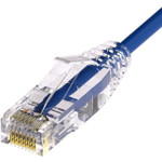 UNC CS6A-04F-BLU Clearfit Slim Cat6A 28AWG Patch Cable, Snagless, Blue, 4ft