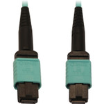 Tripp Lite N844B-03M-12-P 40/100/400G Multimode 50/125 OM3 Fiber Optic Cable (12F MTP/MPO-PC F/F) LSZH Aqua 3 m (9.8 ft.)