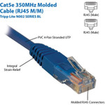 Tripp Lite N002-003-BL Cat5e 350 MHz Molded (UTP) Ethernet Cable (RJ45 M/M) PoE Blue 3 ft. (0.91 m)