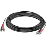 AddOn ADD-ST-ST-10M5OM3-BK 10m ST (Male) to ST (Male) Black OM3 Duplex Plenum-Rated Fiber Patch Cable