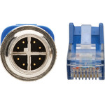 Tripp Lite NM12-602-10M-BL M12 X-Cat6 1G UTP CMR-LP Ethernet Cable (M12 M/RJ45 M) IP68 PoE Blue 10 m (32.8 ft.)