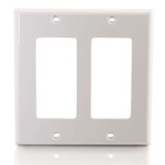 C2G Two Decorative Style Cutout Double Gang Wall Plate - White