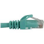 Tripp Lite N261-001-AQ Cat6a 10G Snagless Molded UTP Ethernet Cable (RJ45 M/M), PoE, Aqua, 1 ft. (0.3 m)