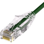 UNC CS6A-12F-GRN ClearFit Slim 28AWG Cat6A Patch Cable, Snagless, Green, 12ft