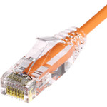 UNC CS6A-12F-ORG ClearFit Slim 28AWG Cat6A Patch Cable, Snagless, Orange, 12ft