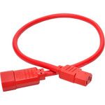 Tripp Lite Heavy-Duty PDU Power Cord C13 to C14 15A 250V 14 AWG 2 ft. (0.61 m) Red