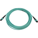 Tripp Lite N844B-10M-12-P 40/100/400G Multimode 50/125 OM3 Fiber Optic Cable (12F MTP/MPO-PC F/F) LSZH Aqua 10 m (32.8 ft.)