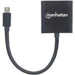 Manhattan 152549 Mini DisplayPort 1.2a to DVI-I Dual-Link Adapter Cable, 4K@30Hz, Active, 19.5cm, Male to Female, Compatible with DVD-D, Black, Three Year Warranty, Polybag