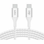 Belkin CAB015bt2MWH 240W USB-C to USB-C Cable - 480 Mbps - Nylon, Braided - M/M - 2m/6.6ft - White