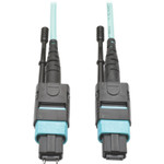 Tripp Lite N842-10M-12-MF 40G MTP/MPO Multimode OM3 Plenum-Rated Fiber Optic Cable (M/F) 12 Fiber 40GBASE-SR4 Aqua 10 m