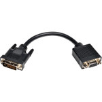 Tripp Lite P120-08N 8in DVI to VGA Adapter Converter Cable DVI-I Dual Link to HD15 M/F 8"