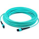 AddOn ADD-MPOMPO-50M5OM3 50m MPO (Female) to MPO (Female) 12-Strand Aqua OM3 Crossover Fiber OFNR (Riser-Rated) Patch Cable